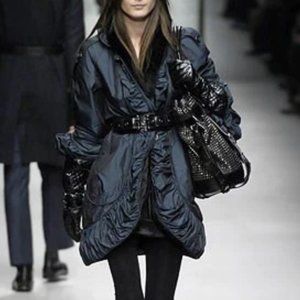 BURBERRY - AS SEEN ON THE 2007 RUNWAY COLLECTION, LONG SLEEVE JACKET WITH RUFFLE